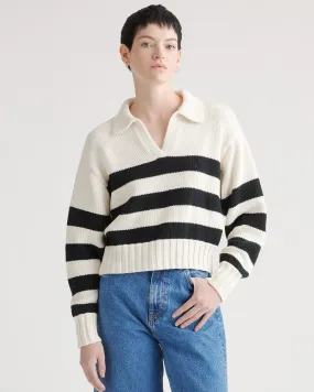 100% Organic Cropped Cotton Polo Sweater