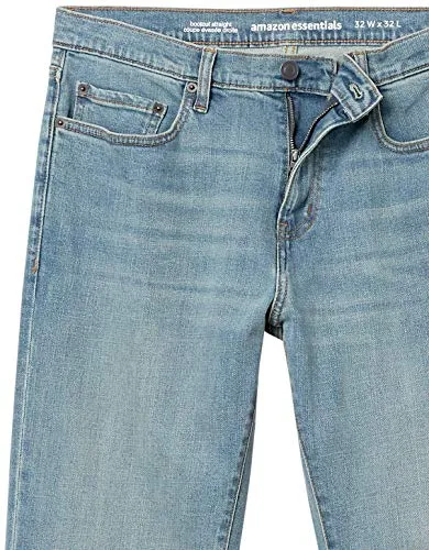 Amazon Essentials Men's Straight-Fit Stretch Bootcut Jean, Light Vintage, 29W x 30L