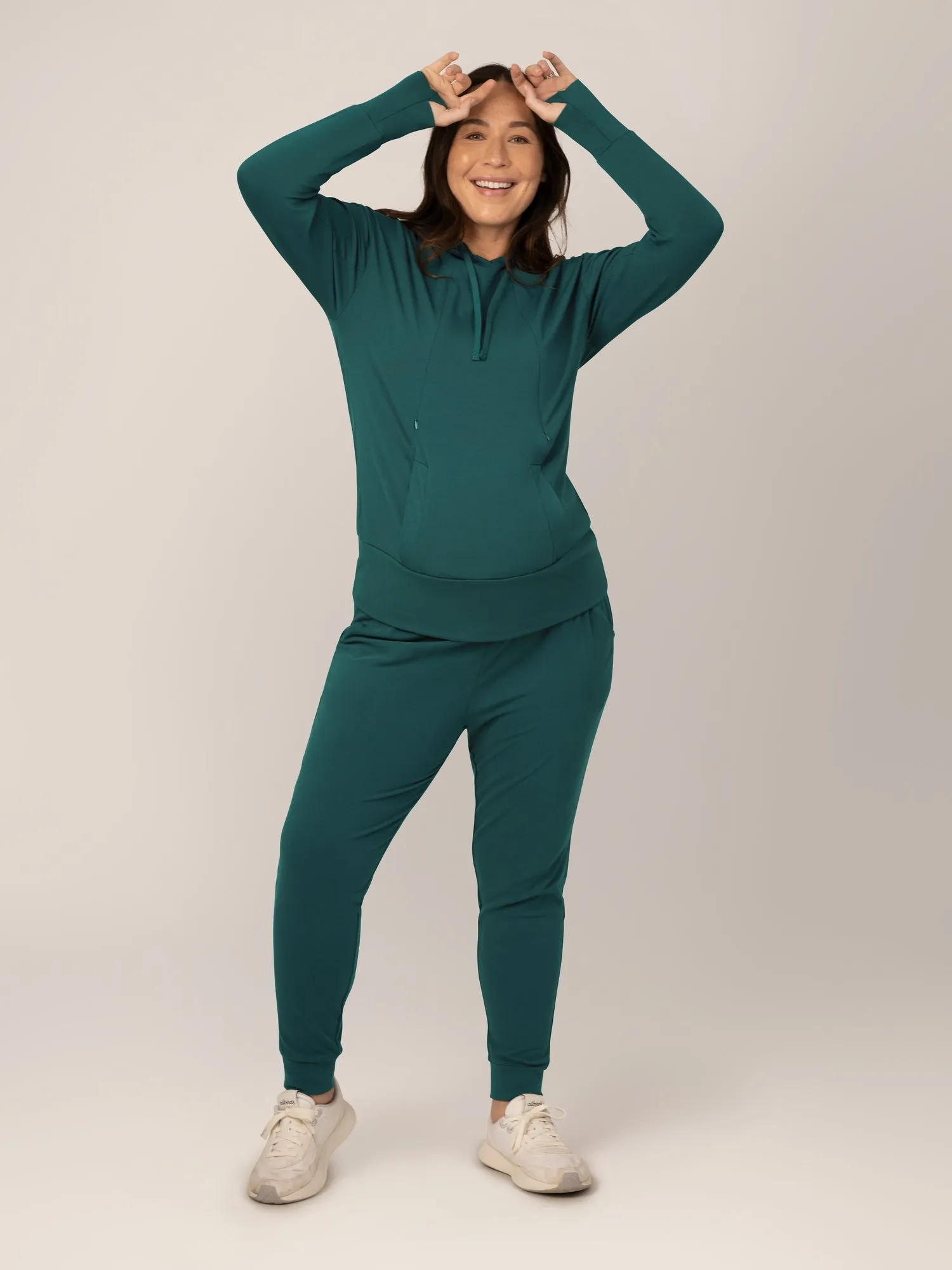 Bamboo Maternity & Nursing Hoodie | Evergreen