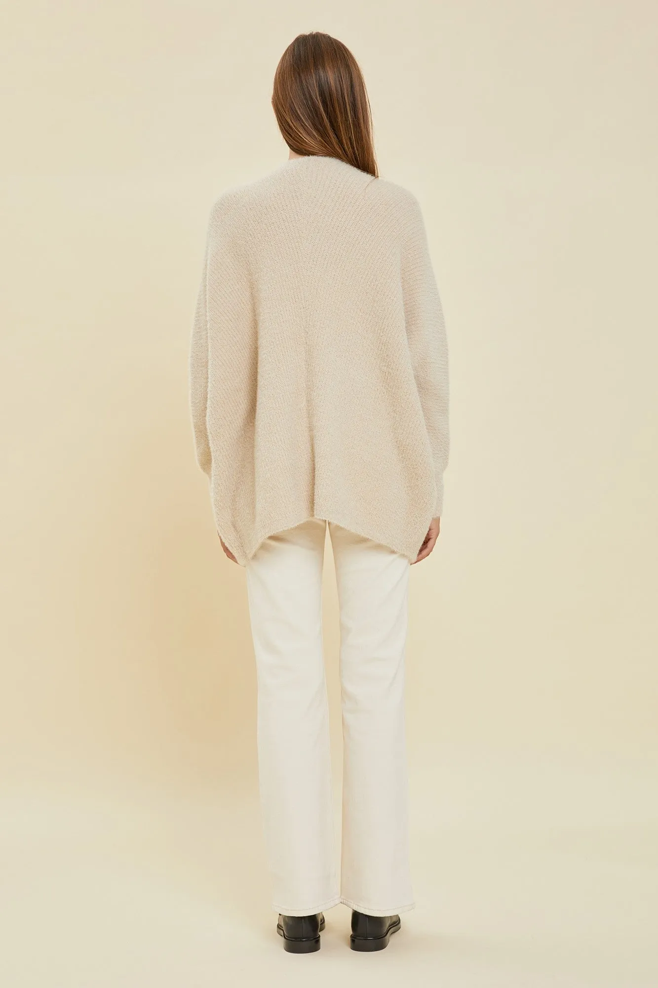 Beige Ribbed Cardigan