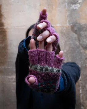 Fair Isle Fingerless Knitted Gloves