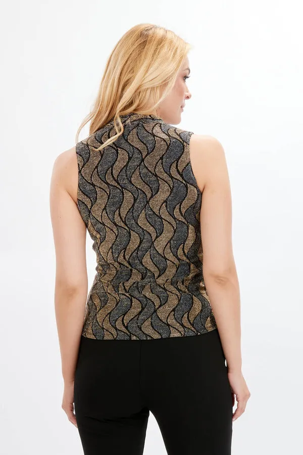 Frank Lyman Shimmer Wave Motif Top