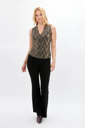 Frank Lyman Shimmer Wave Motif Top