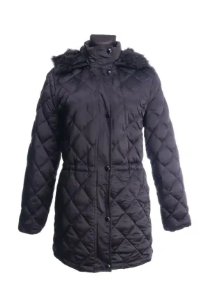 RALPH LAUREN Black Down Insulated Hooded Quilted Jacket Coat Size L