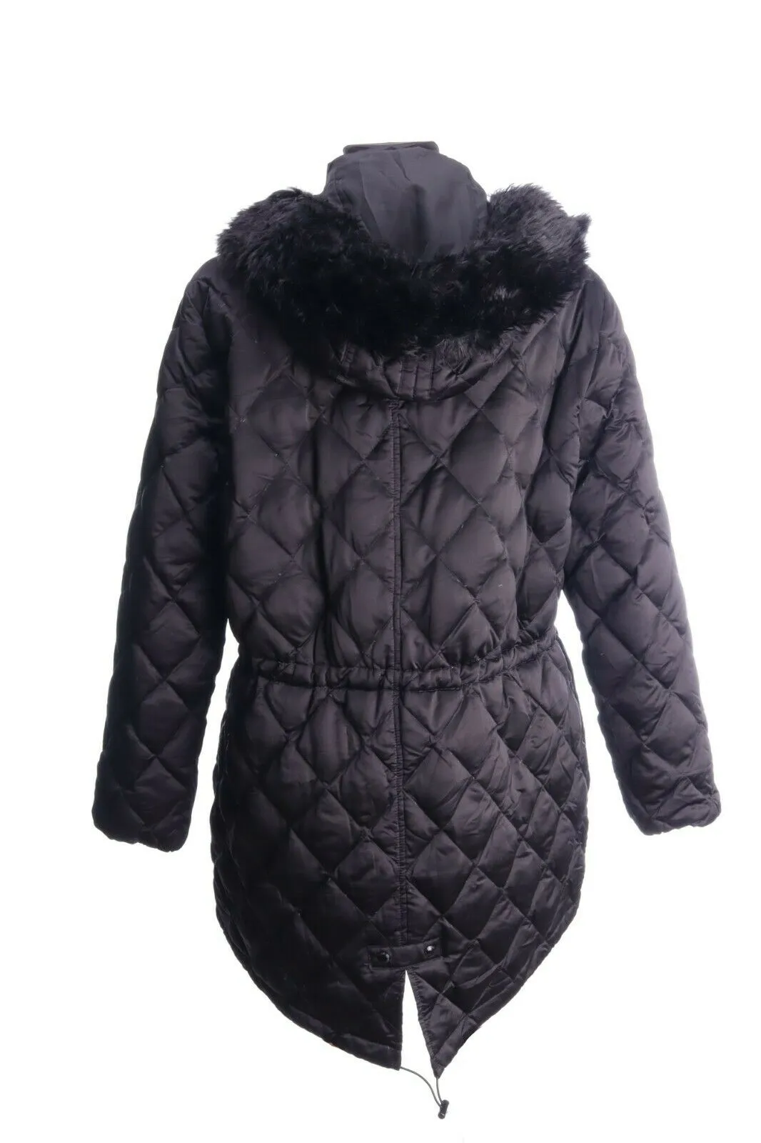 RALPH LAUREN Black Down Insulated Hooded Quilted Jacket Coat Size L