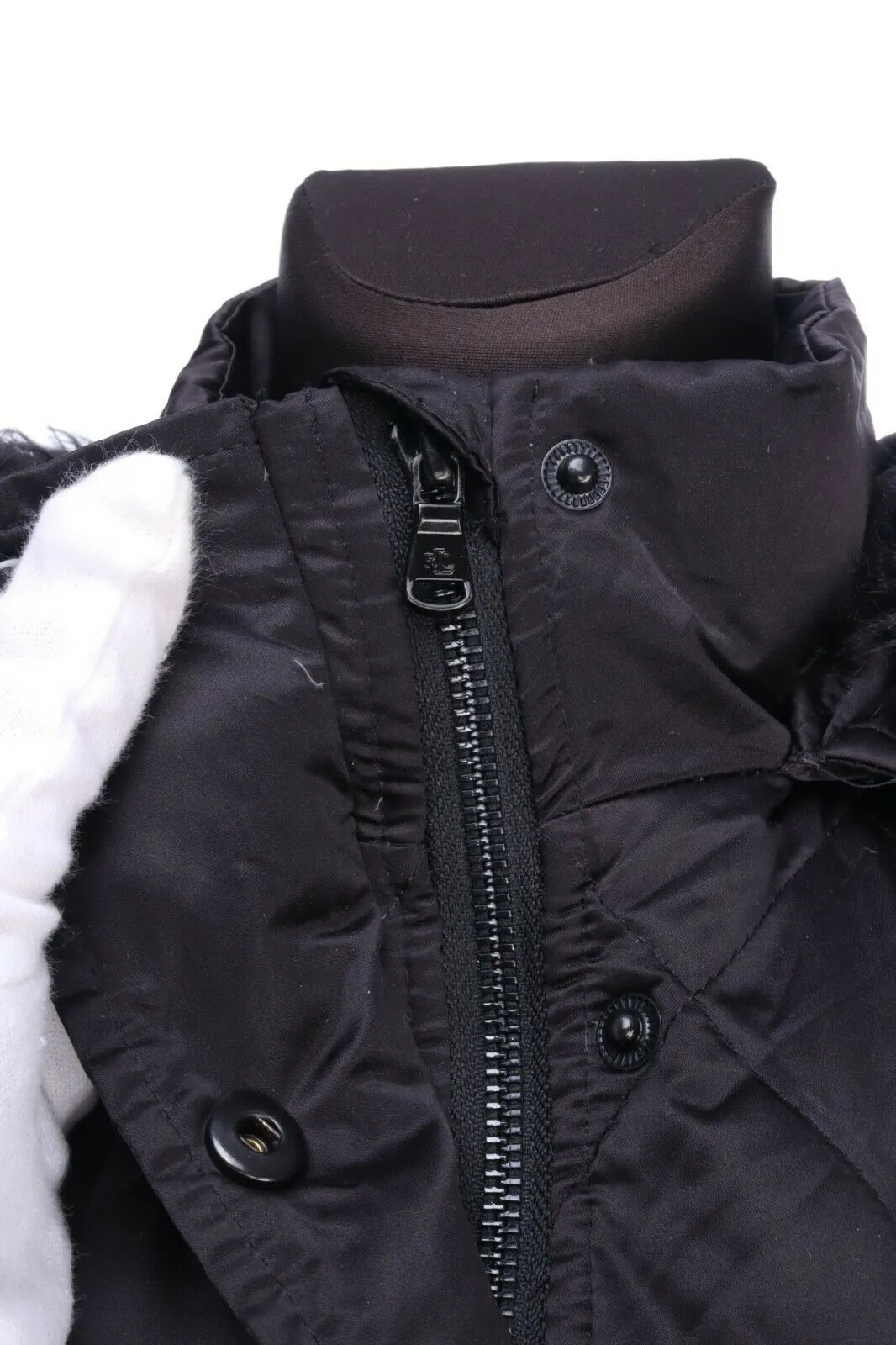 RALPH LAUREN Black Down Insulated Hooded Quilted Jacket Coat Size L
