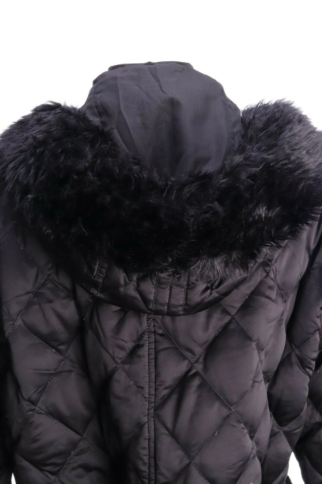RALPH LAUREN Black Down Insulated Hooded Quilted Jacket Coat Size L