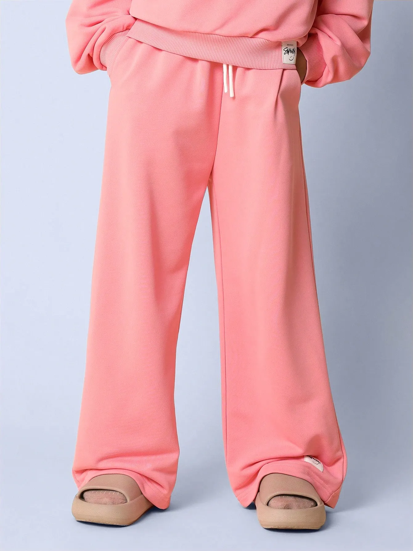 Tween Girls Relaxed Regular Fit Overhead Essential Hoodie And Wide Leg Sweatpants 2 Piece Set